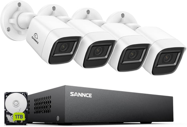 1080P CCTV Security System 4 Cameras 8CH DVR 1TB HDD Night Vision