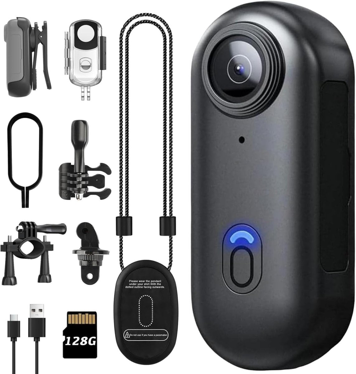 1080P Mini Body Camera Wearable POV Action Cam Portable 128GB - Kwikley