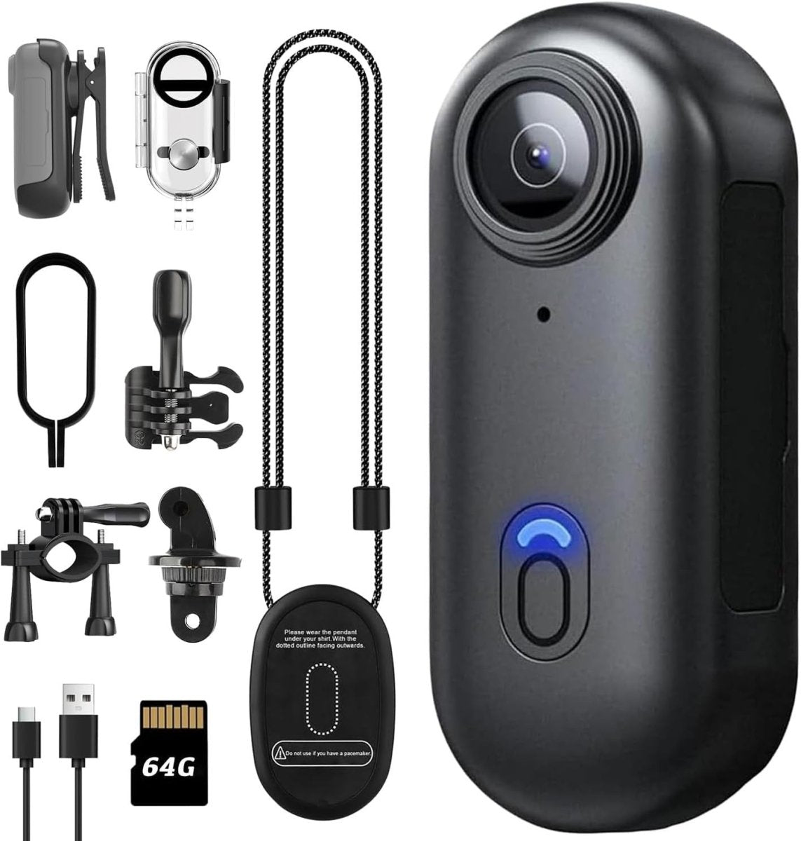 1080P Mini Body Camera Wearable POV Action Cam Portable 64GB - Kwikley