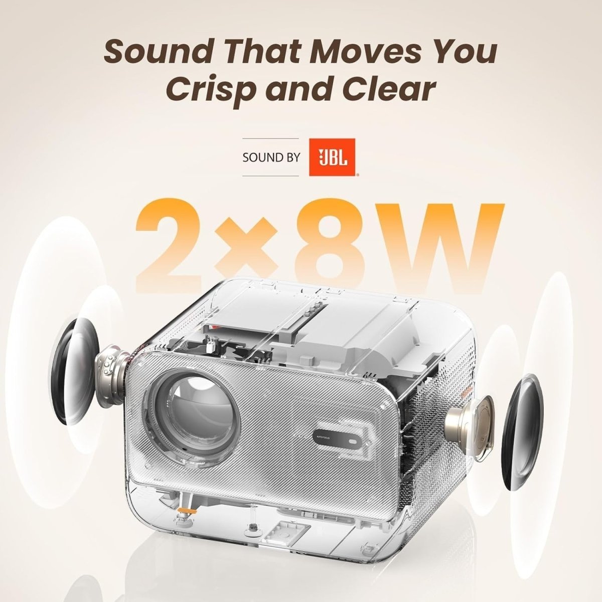 1080P Mini Projector WiFi 6 Bluetooth Auto Focus JBL 16W 50–150” - Kwikley