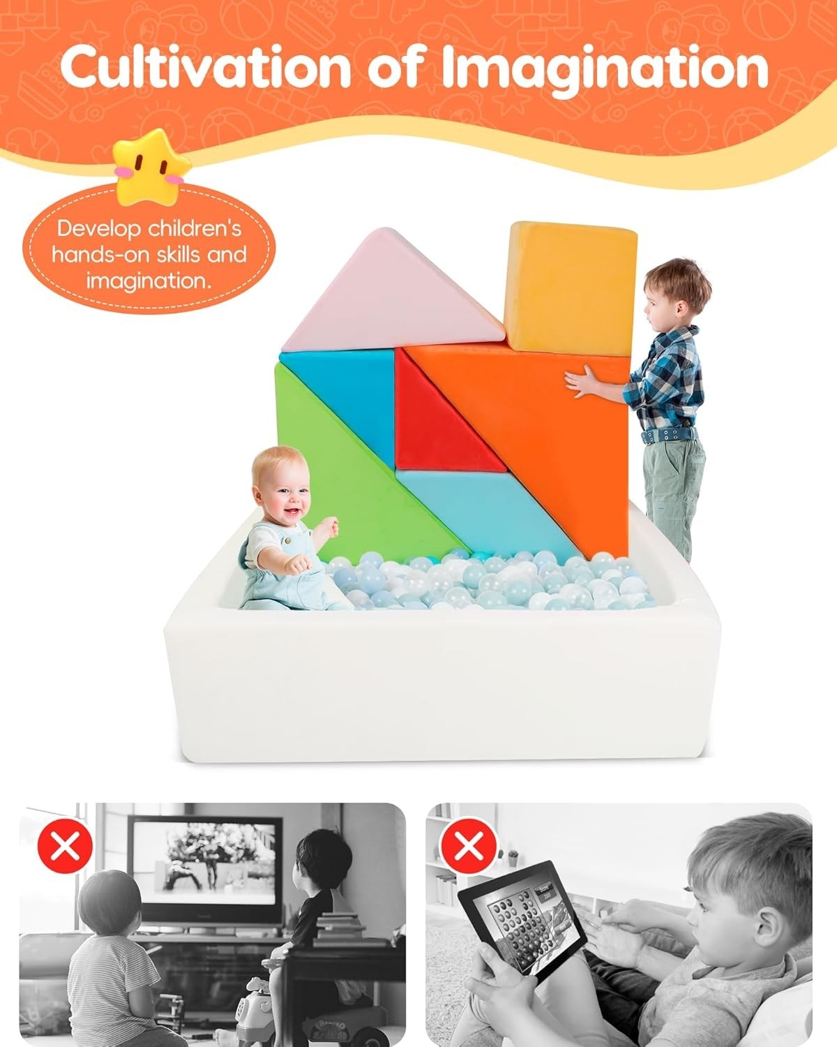 Modular Kids Play Sofa with Puzzle Design & Ball Pit – Soft, Creative Fun