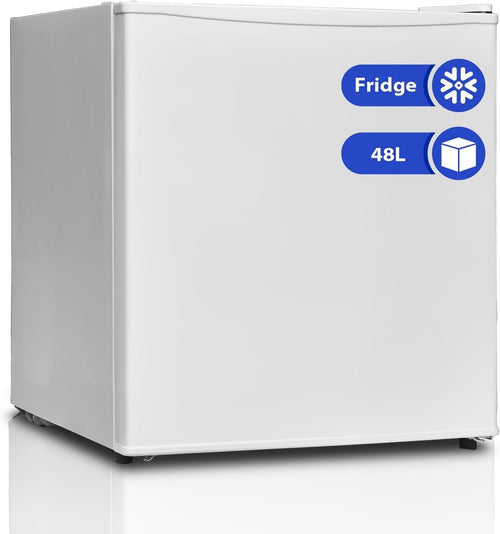48L Mini Fridge Small Table Top Counter Fridge Low Noise Portable White