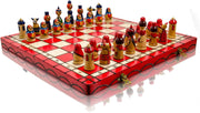 Hand-Painted Wooden Chess Set 42cm Foldable Board Matryoshka Luxury Gift