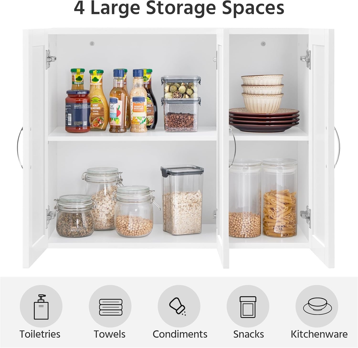 3 Door Wall Mounted Kitchen Bathroom Cabinet Storage Cupboard White