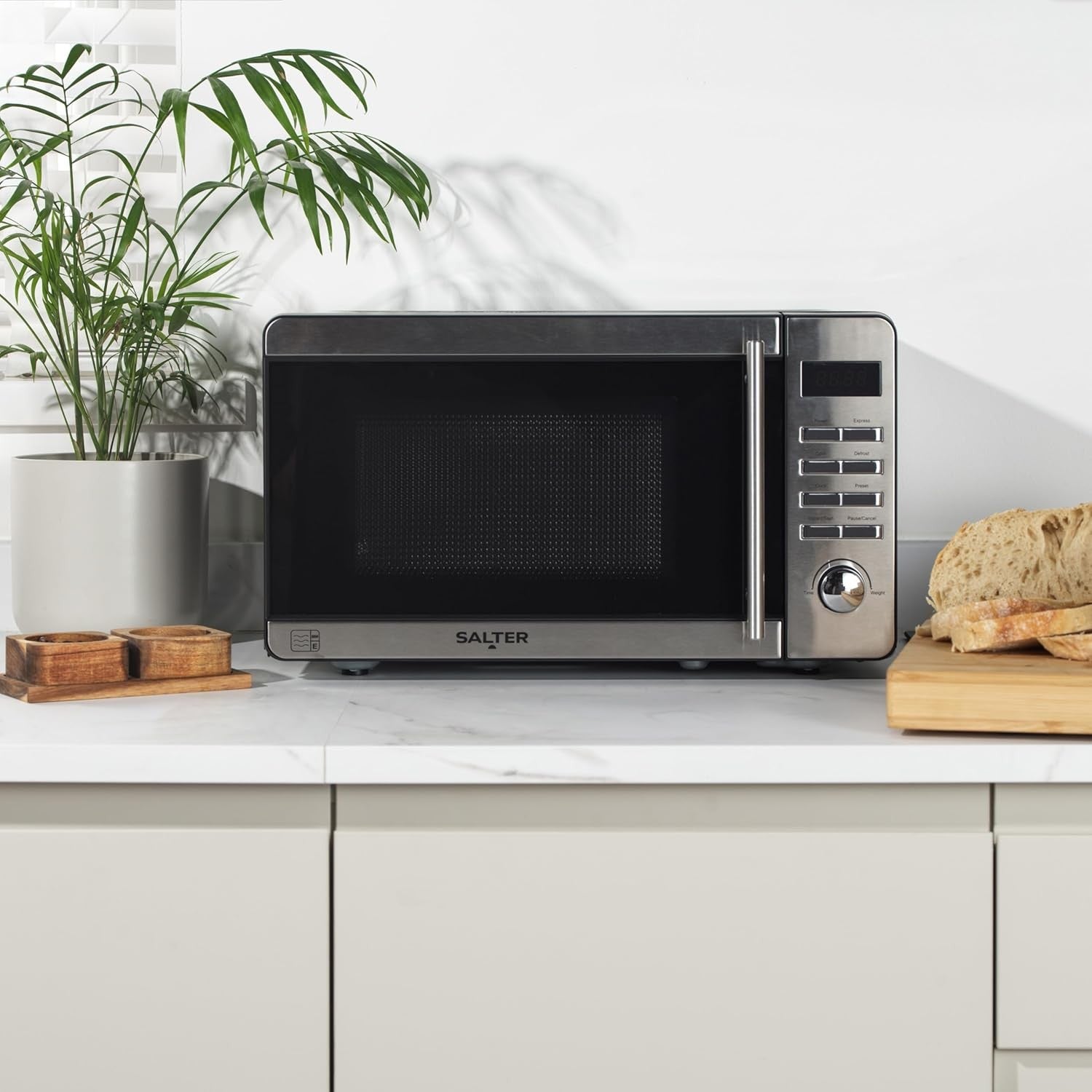 Salter EK5746 20L Digital Microwave 800W Stainless Steel, 60-Min Timer
