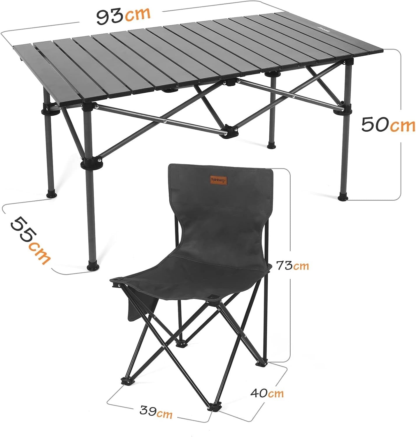 Foldable Camping Table Set with 4 Chairs Portable Outdoor Picnic BBQ Garden