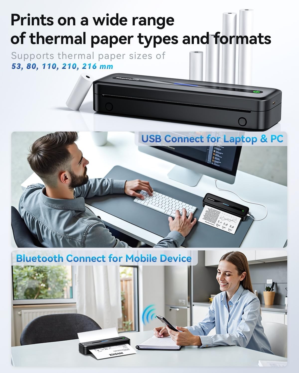 Portable A4 Thermal Printer Bluetooth Mobile Printer – Phomemo M832