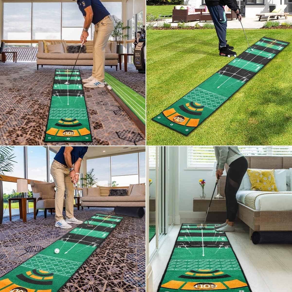 Indoor Golf Putting Mat Long Practice Green Non Slip Home Trainer
