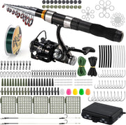 Telescopic Carp Fishing Rod Reel Combo Bait Feeder Travel Kit