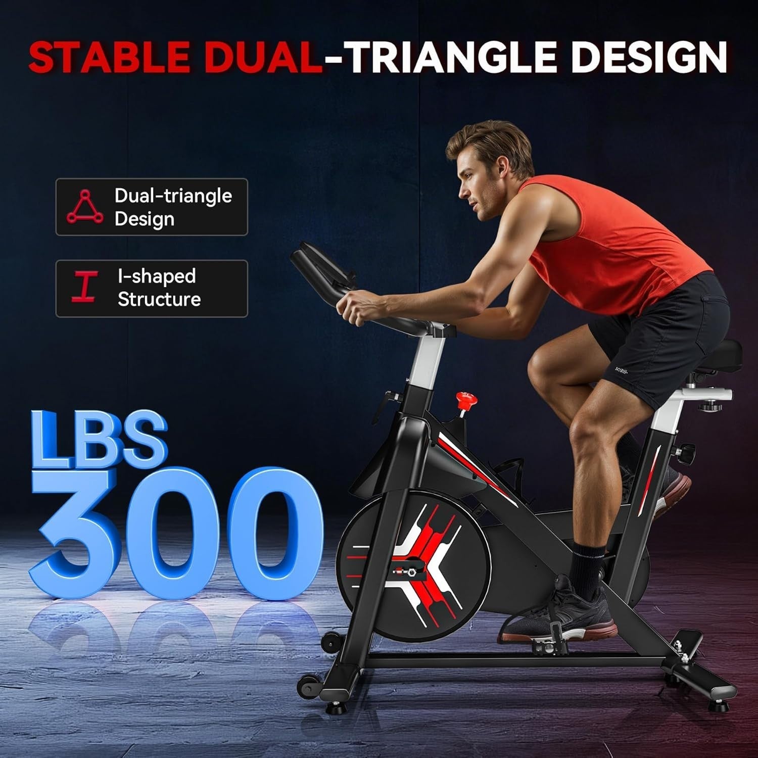 Magnetic Silent Spin Bike w/ LCD Display, Heavy Flywheel, APP Support & Holder