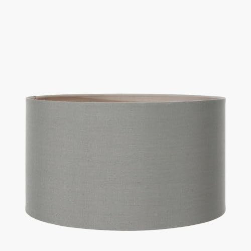 Grey Drum Lampshade 35cm Cotton Cylinder Shade Table Floor Living Room Lamps