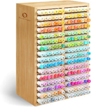 Desk Organizer for 224 Markers Pens Pencils Art Brushes Bamboo 32 Compartments
