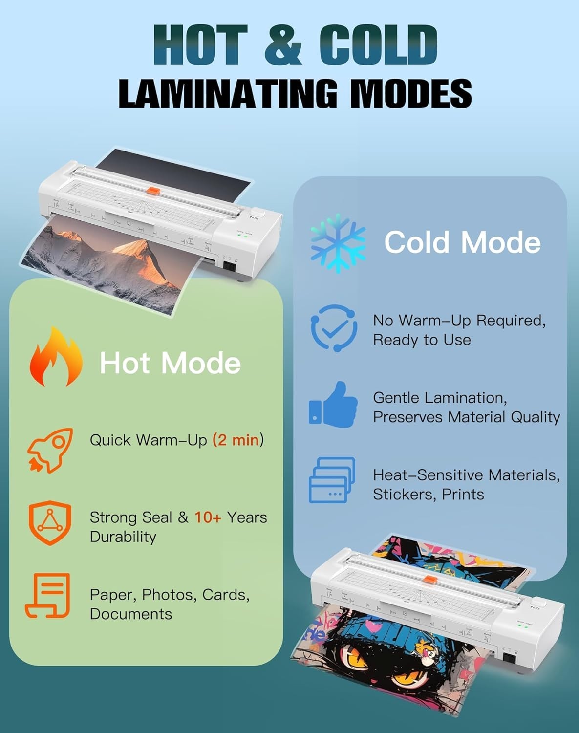 A3 Laminator 10-in-1 Hot Cold Auto Feed Anti Jam Trimmer + 20 Pouches