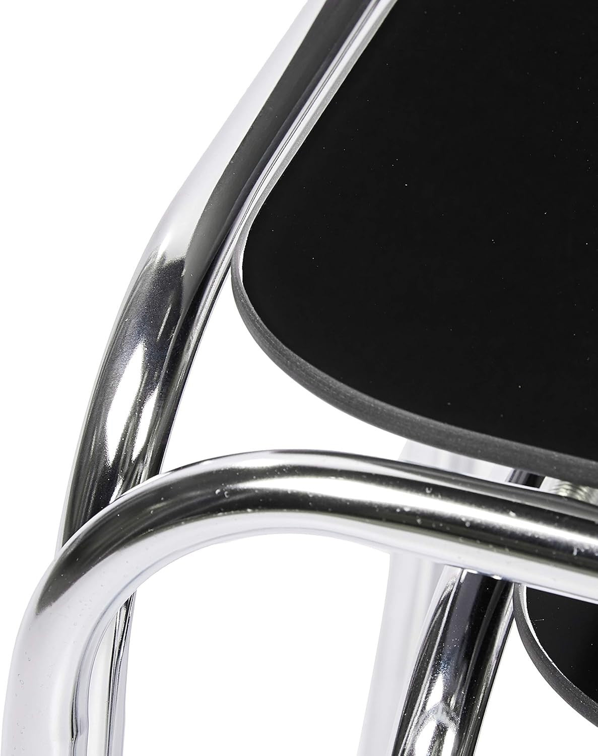 3pc Black Glass Nesting End Tables Set Modern Chrome Legs Living Room Furniture