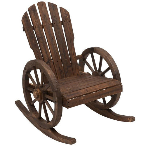 Wooden Garden Rocking Chair Outdoor Patio Porch Fir Wood Rocker Rustic Seat