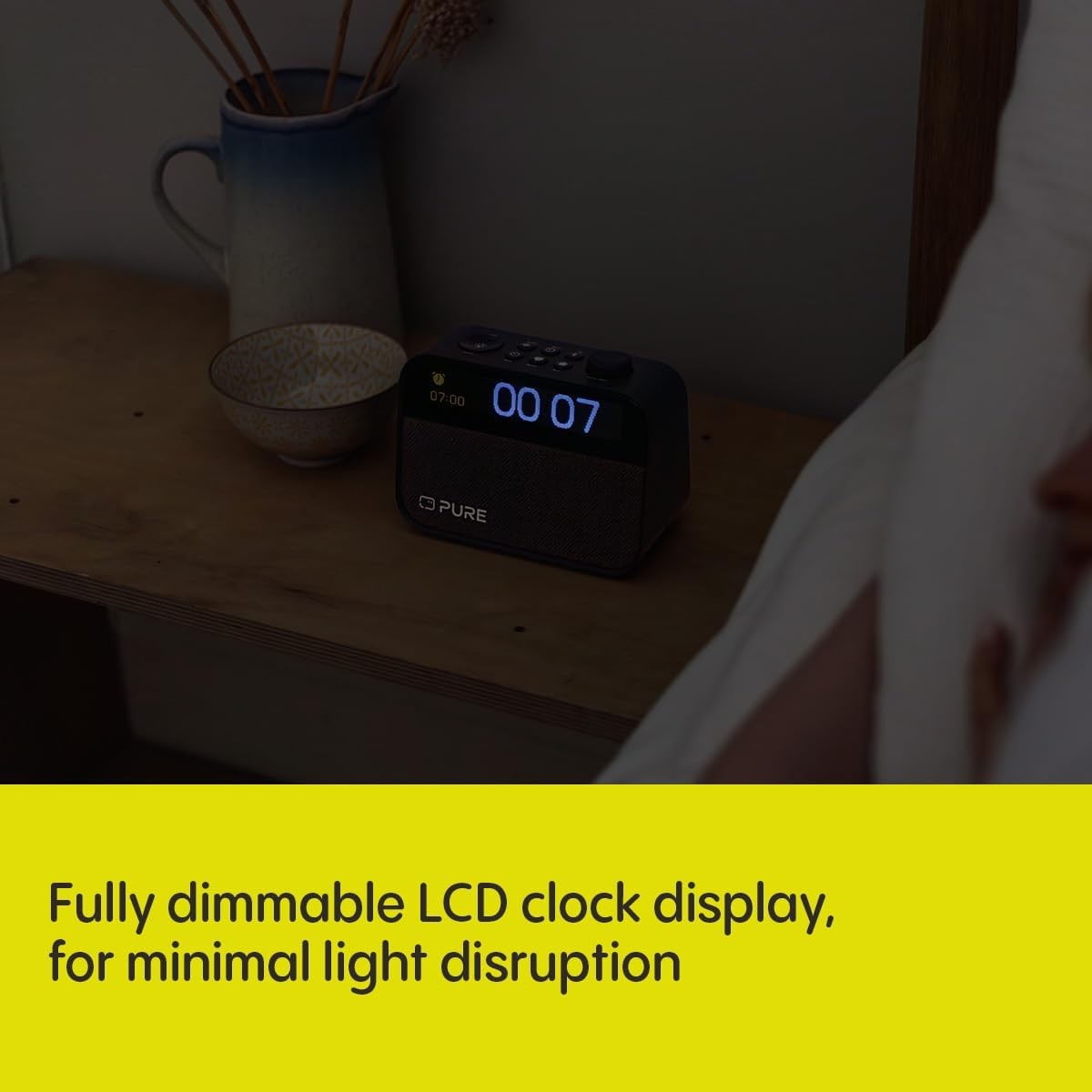 Coffee Brown Bluetooth Alarm Clock DAB FM Radio White Noise Wake Light