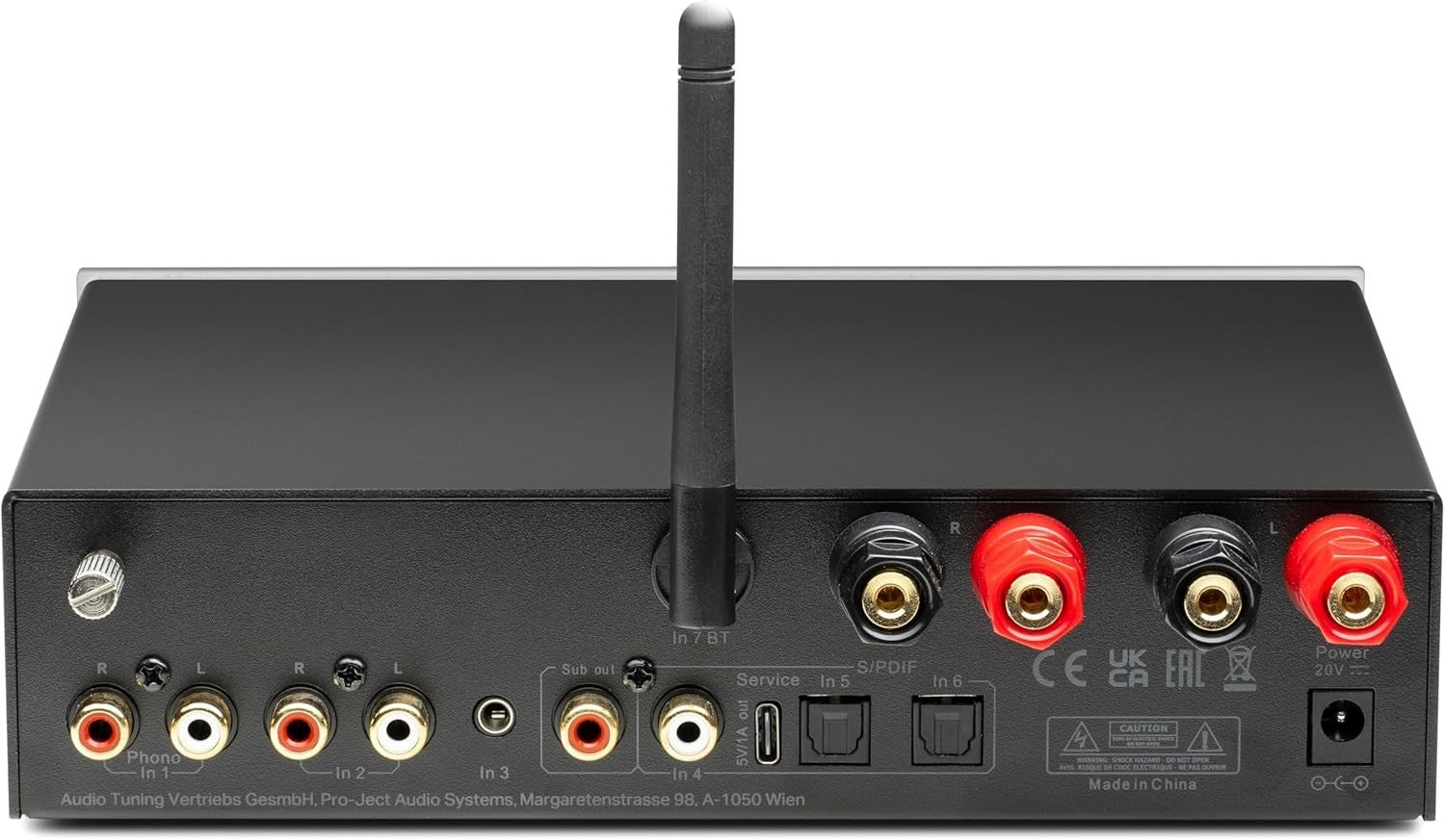 Compact Integrated Amplifier 2x40W Bluetooth DAC Phono Silver