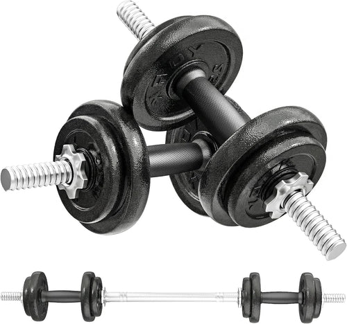 2-in-1 Adjustable Dumbbells Set 20–30kg Cast Iron Home Gym Weights