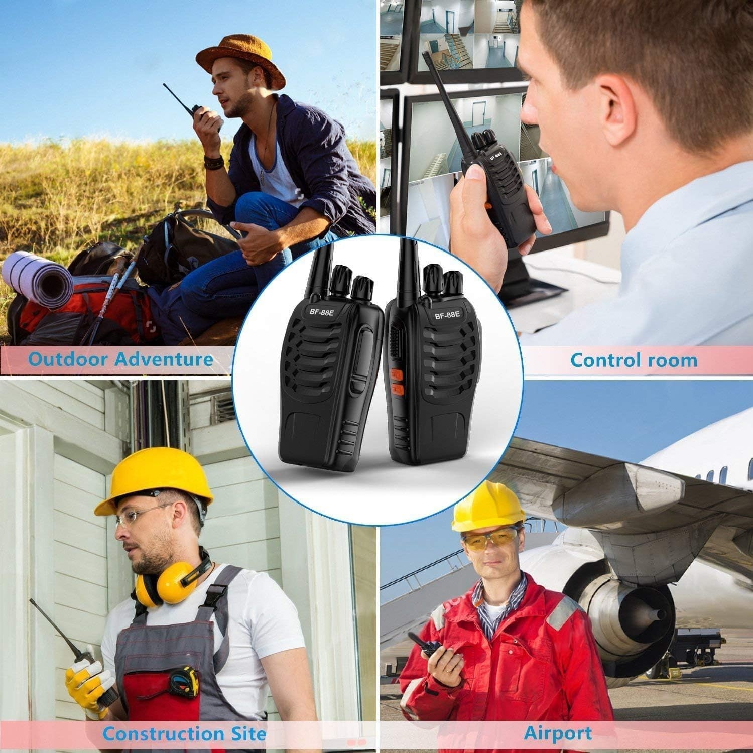 Professional Walkie Talkies 6PCS Rechargeable 16CH VOX 2 Way Radios