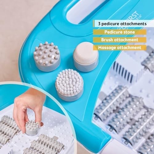 Foldable Electric Foot Spa Massager Heat Bubbles Infrared Rollers 450W