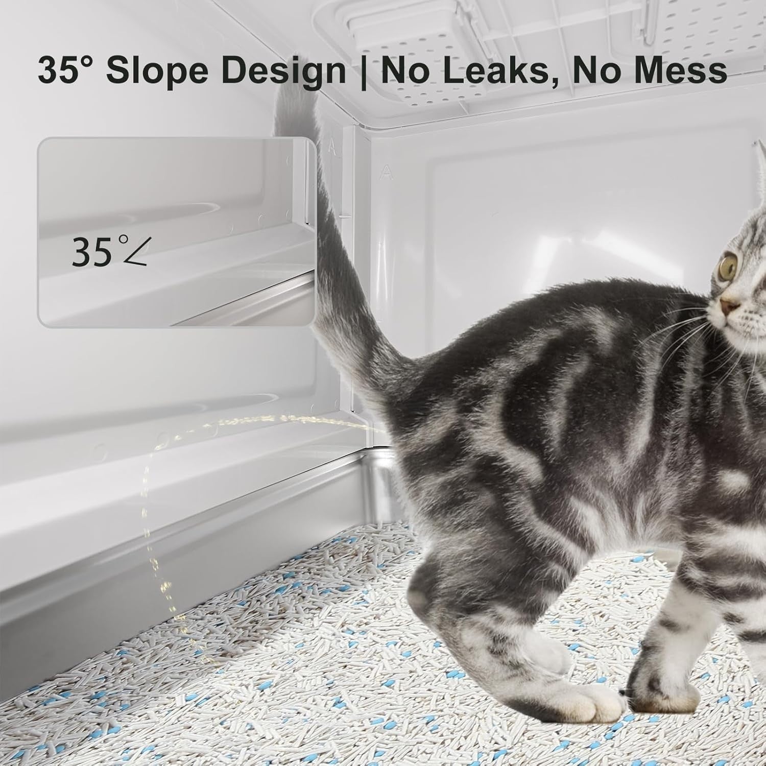 Enclosed Stainless Steel Cat Litter Box Lid Drawer Anti Leak Smell Free