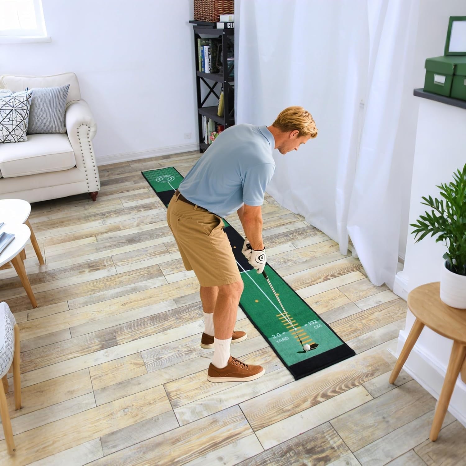 Golf Putting Practice Mat Indoor Outdoor Slim Training Green Distance Control