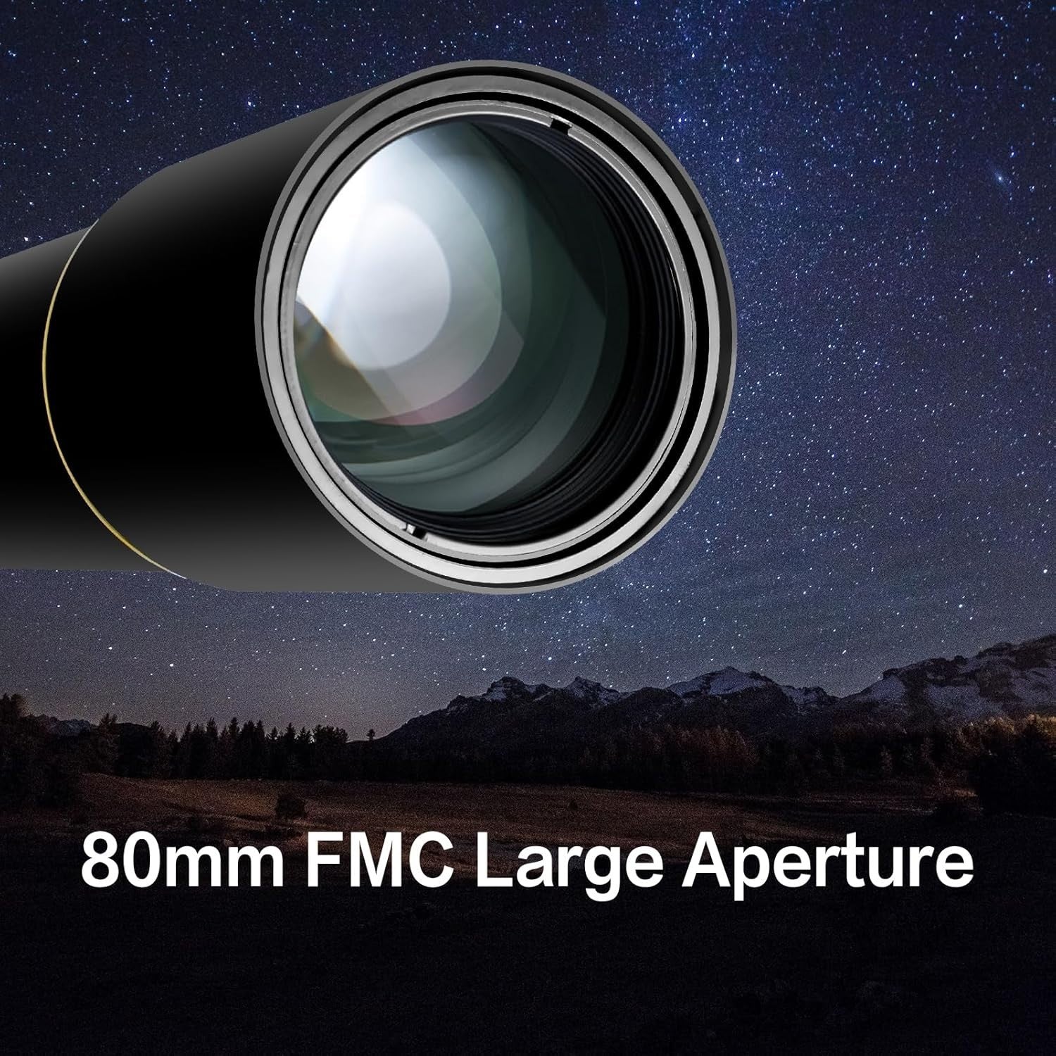 80mm Refractor Telescope 900mm for Adults & Beginners with Phone Adapter, Black
