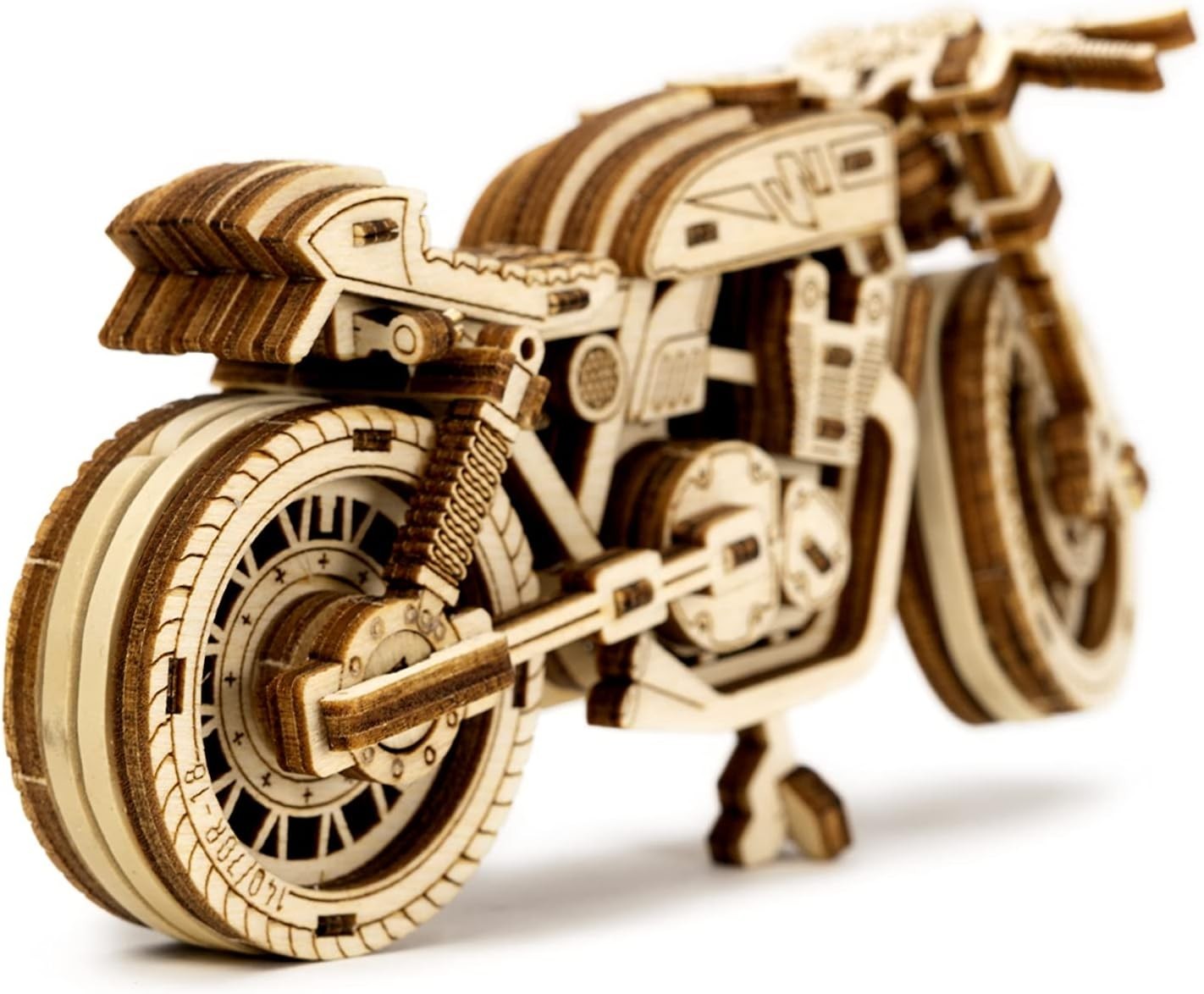 Wooden Cafe Racer 3D Puzzle Kit – 1:16 Model, Great Gift for Adults