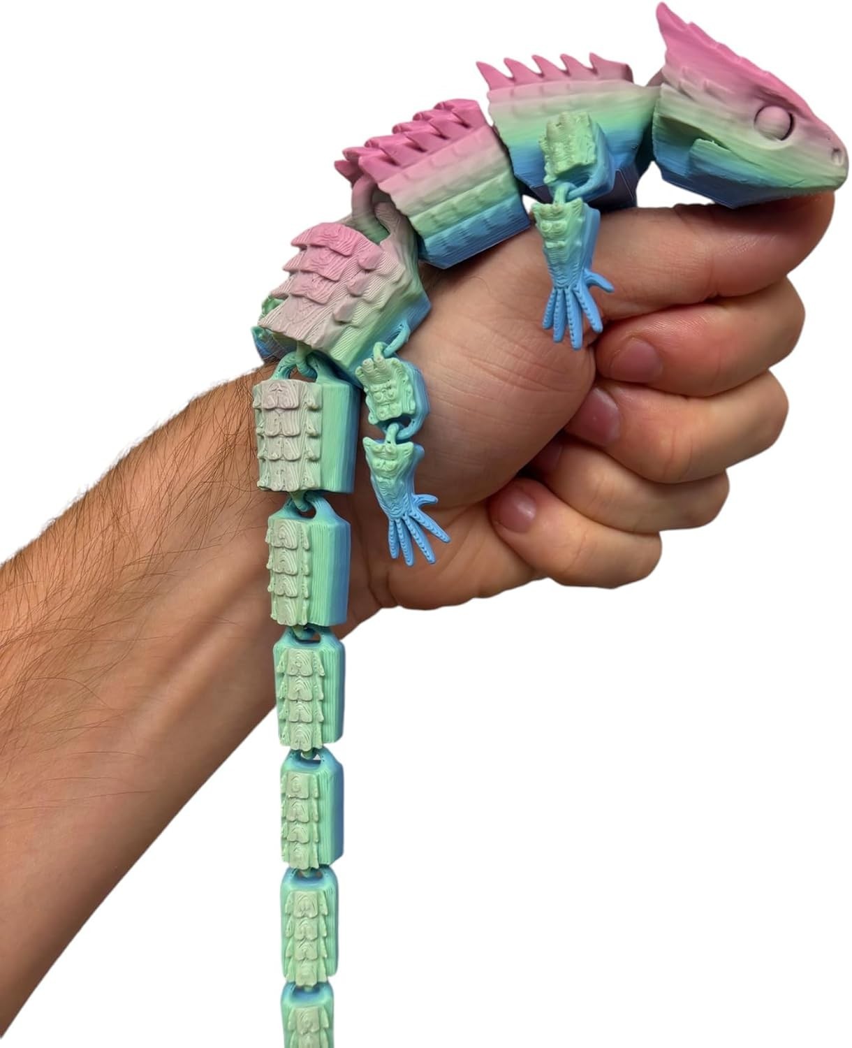 Pastel Rainbow Lizard Fidget Articulated Sensory Stress Toy