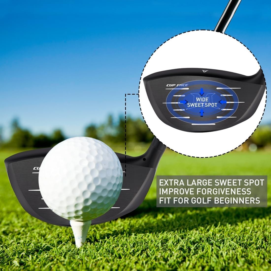 460cc Titanium Golf Driver 10.5° Right Hand Regular Flex Graphite Distance