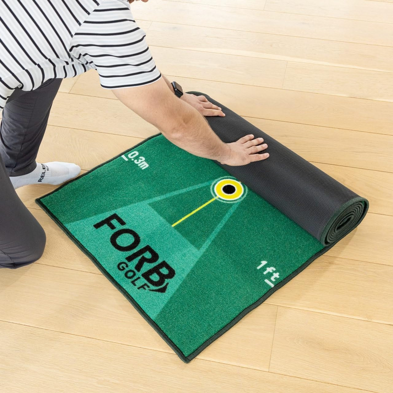10ft Golf Putting Mat Indoor Practice Trainer Non Slip Multi Target Green