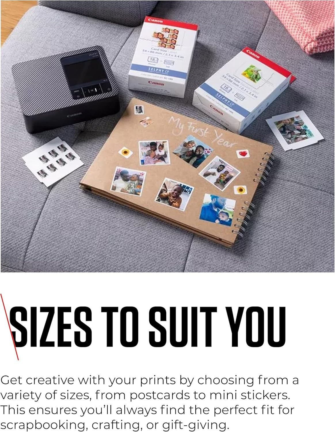 Black CP1500 Wireless Photo Printer Compact Dye-Sub USB-C SD Card Portable