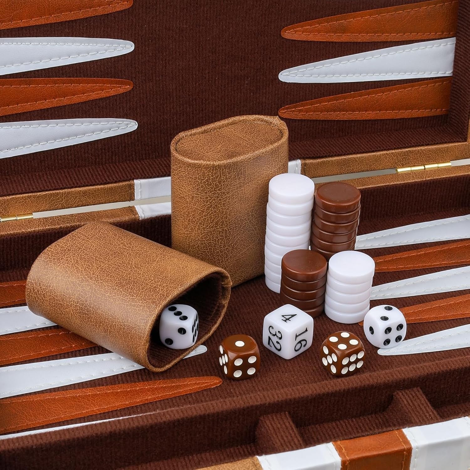 Backgammon Set 11 Inch PU Leather Case Portable Travel Board Game 2 Players