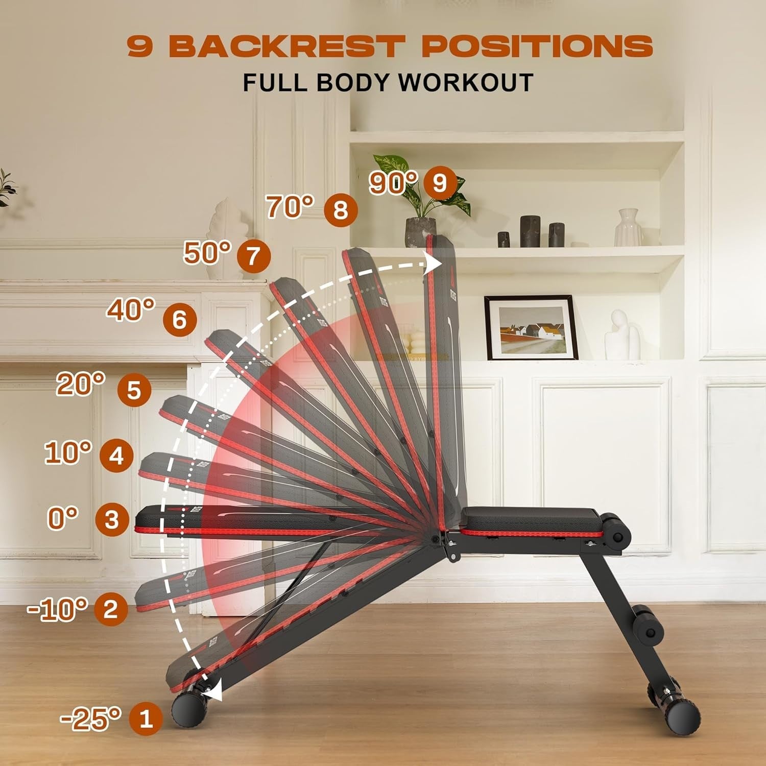 Folding Adjustable Weight Bench 300kg Incline Flat Home Gym Workout