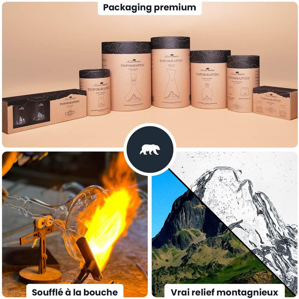 1.8L Crystal Wine Decanter with Mountain Base & 3-in-1 Aerator Stopper