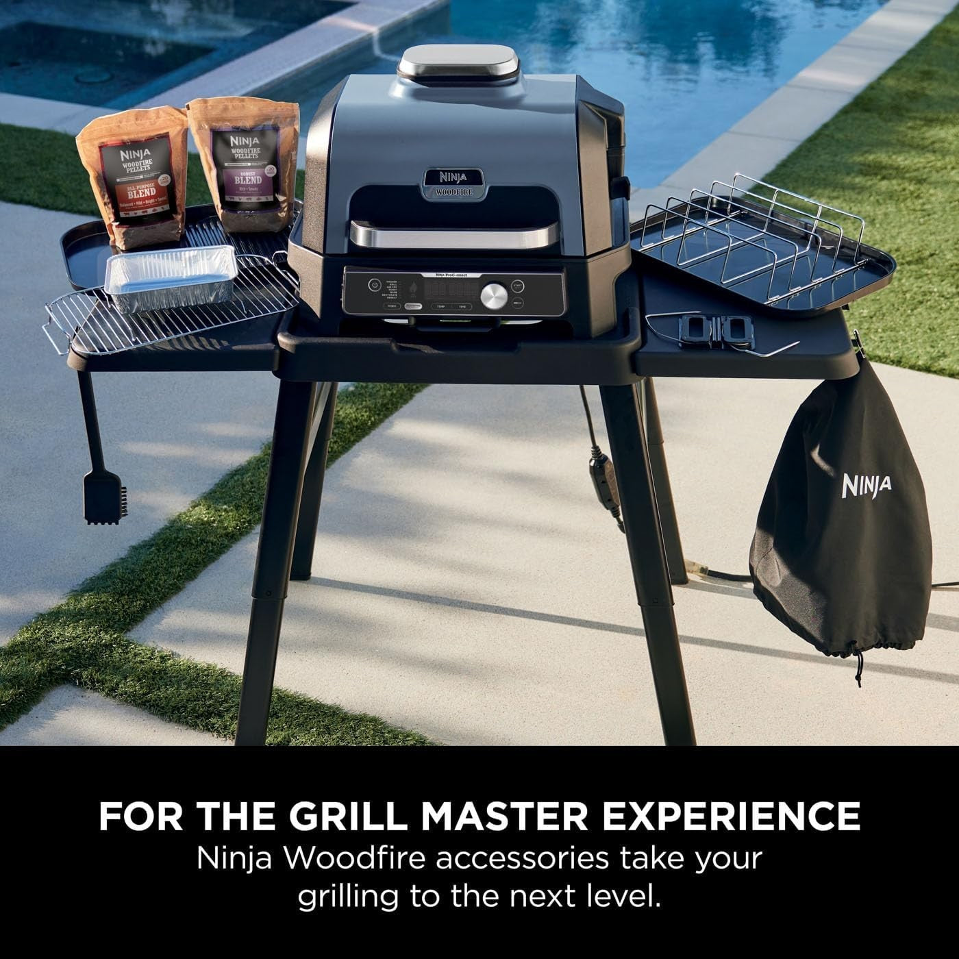 XL Electric BBQ Grill & Smoker with App Control, 7-in-1 Air Fry & 2 Temp Probes