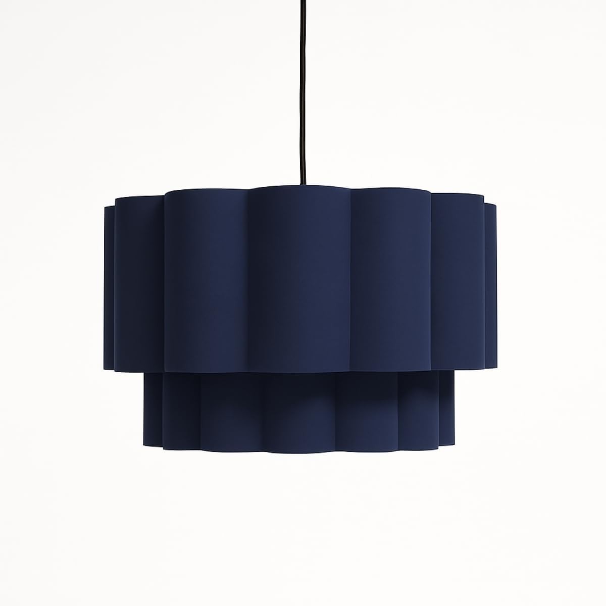 Cream Scalloped Drum Lampshade 48cm Large Ceiling Pendant Modern Light