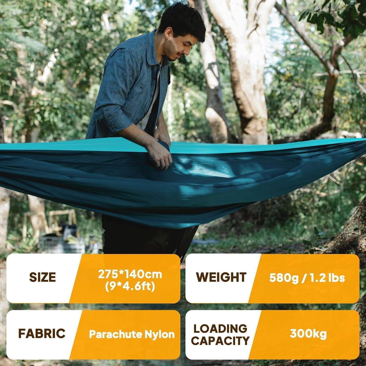 Ultra-Light Camping Hammock 300kg Limit ✅ Compact 🌟 Quick-Dry Nylon