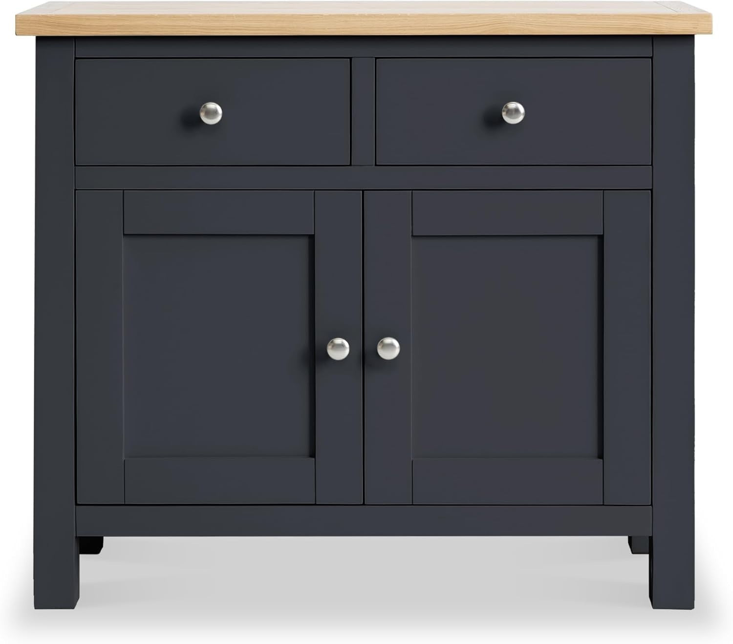 Charcoal Grey Wooden Sideboard Storage Cabinet 2 Doors 2 Drawers Hallway