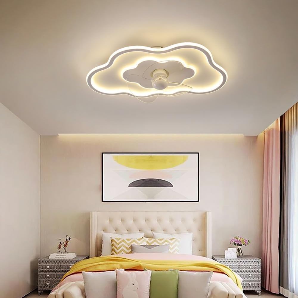 Warmiehomy 40CM Ceiling Fan with LED Light, 6-Speed, Reversible Motor, Remote