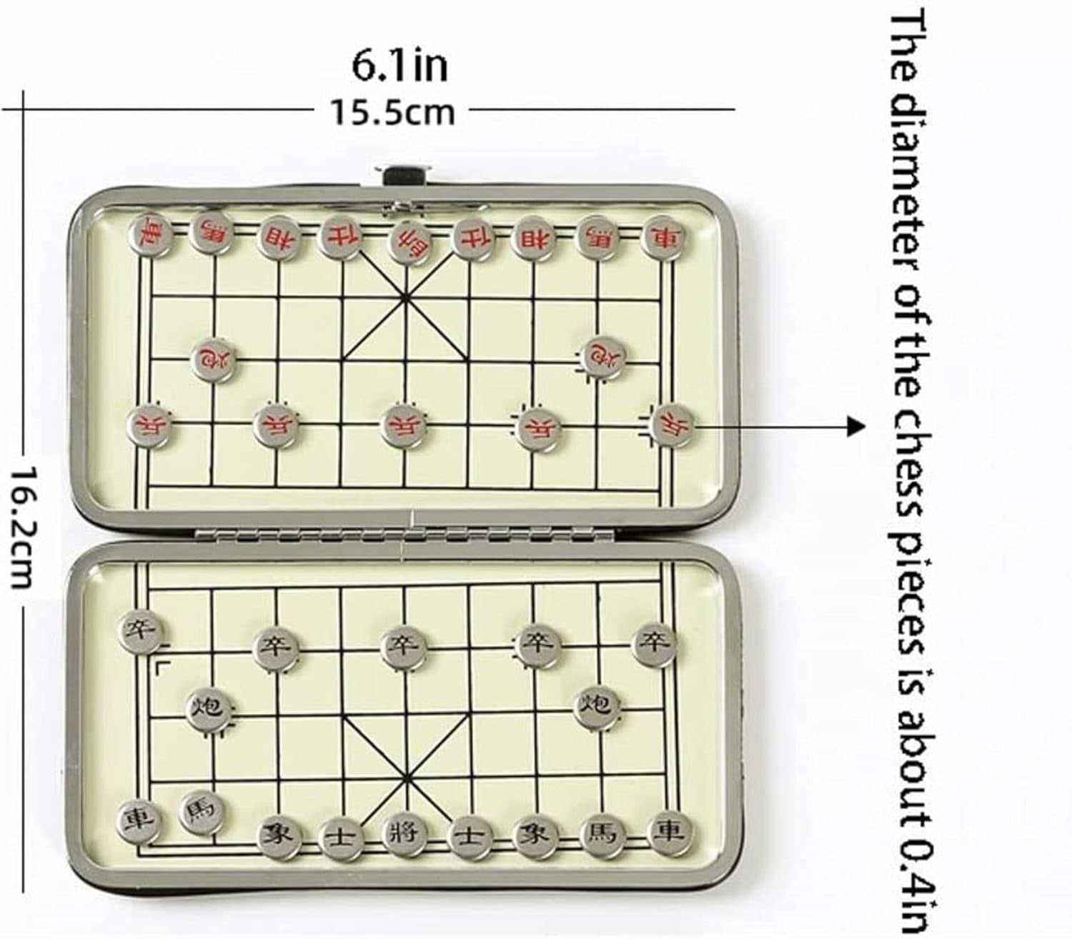 Mini Magnetic Xiangqi Travel Chess Set Folding Metal Board Game