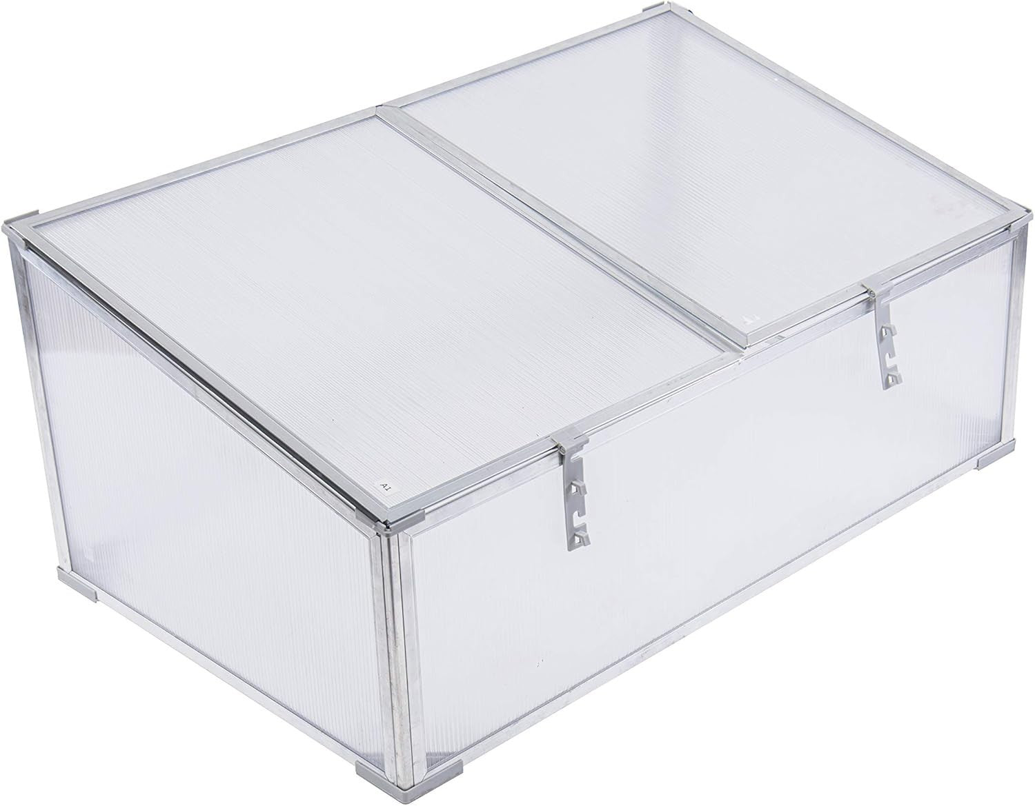 Aluminium Cold Frame Greenhouse 39" | Clear Poly Panel Planter for Herbs & Veg