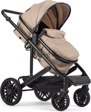 Baby Pushchair Travel System Foldable Stroller Carrycot One Hand Fold Beige