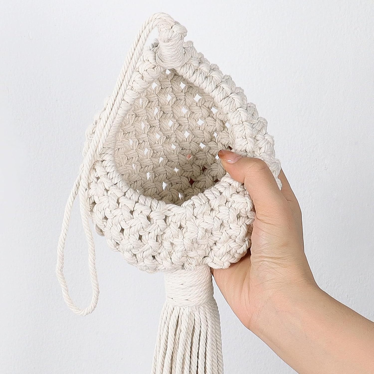 2-Pack Boho Macrame Plant Hangers Cotton Hanging Basket Decor