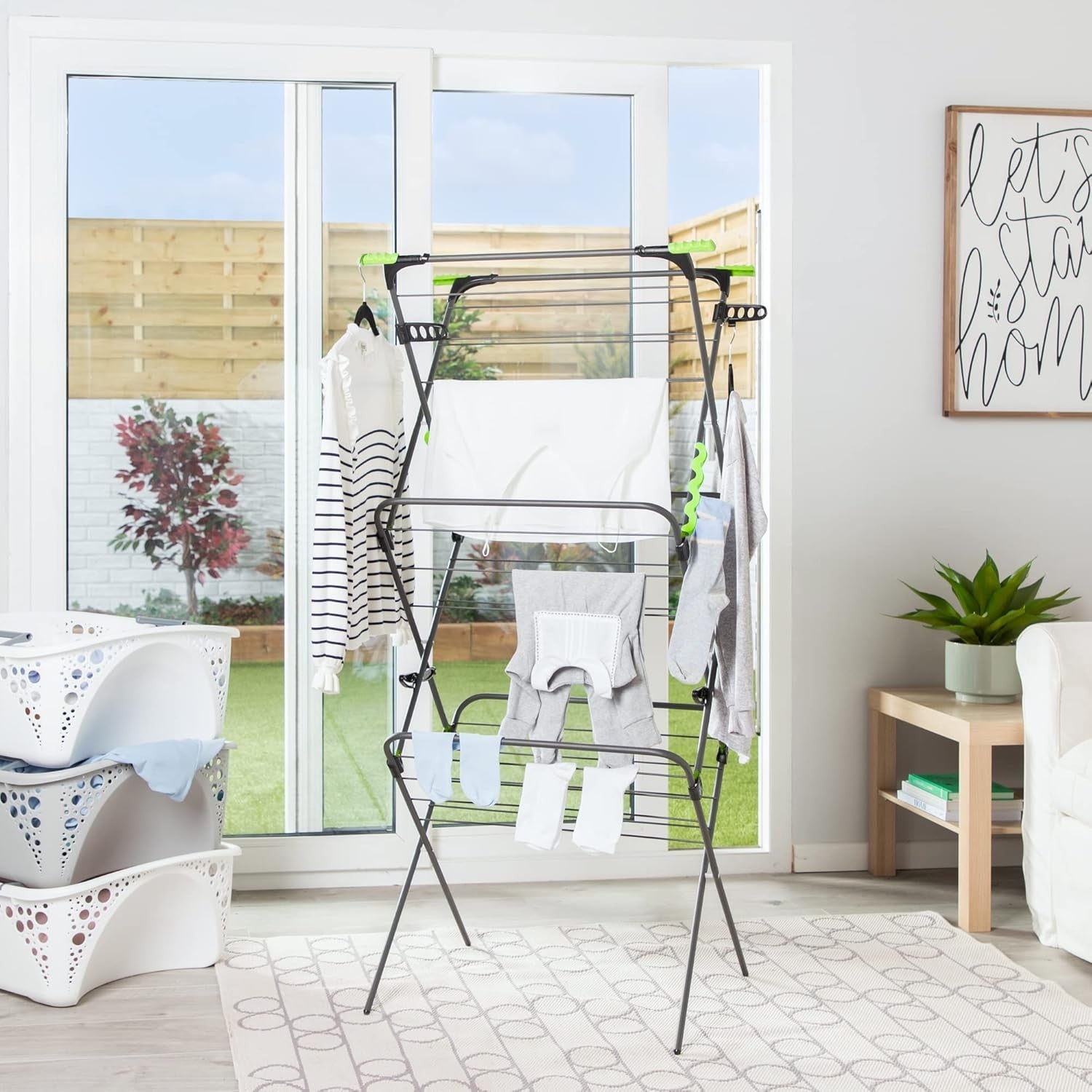 Large 3 Tier Clothes Airer Heavy Duty Foldable Drying Rack Indoor Outdoor