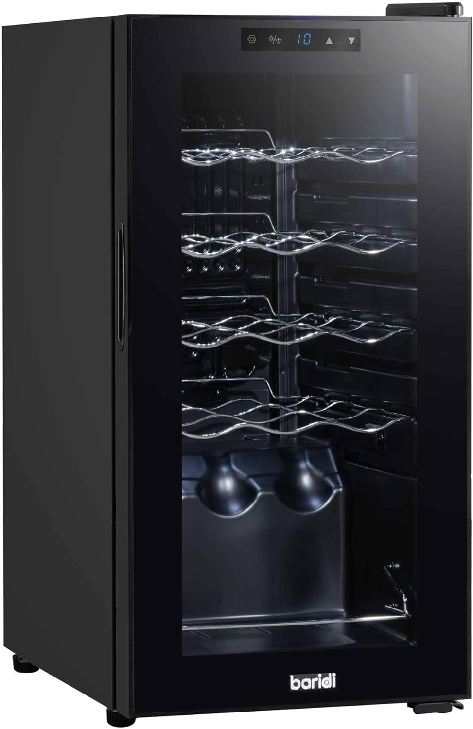 15 Bottle Wine Cooler Fridge Digital Touch Control LED Quiet Freestanding