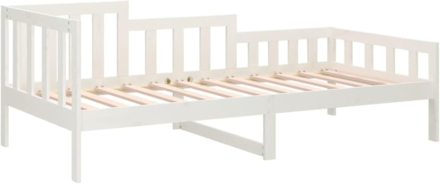 Solid Wood Daybed Sofa Bed White 90x190cm Guest Bed Indoor Outdoor Use