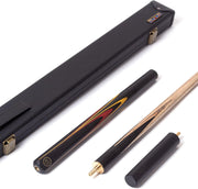 57" 3/4 Cut Ash Snooker Pool Cue 9.5mm Tip Extension Hard Case