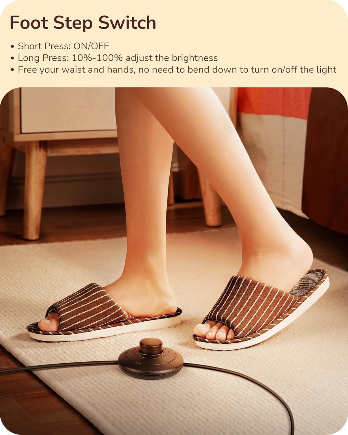 Dimmable LED Floor Lamp 2 Pack, 146cm Tall Standing Light with Foot Switch