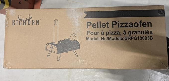 12" Outdoor Wood Fired Pizza Oven – Black Stainless Steel Pellet Pizza Maker